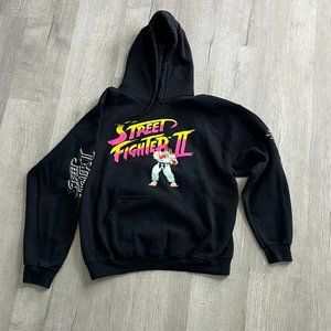 Street Fighter II black hoodie mens